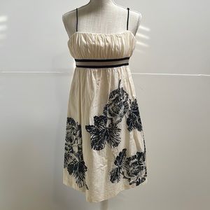 Nine West | Off-White Cotton Midi Strappy Dress | Size 8